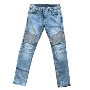 Divided by H&M Men’s Slim Biker Skinny 4 Button Blue Jeans Sz 34 X 31 Stretch